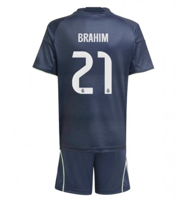 Real Madrid Brahim Diaz #21 Replik Auswärtstrikot Kinder 2025-26 Kurzarm (+ Kurze Hosen)
